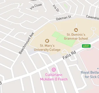 map for St Mary's University College