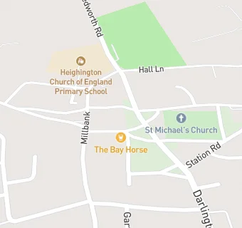 map for Bewick Crescent Surgery (Heighington Branch)