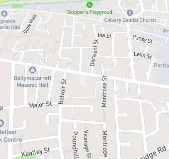 map for East Belfast Mission Lunch Club