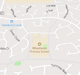 map for Wheatlands Primary School