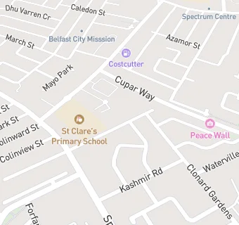 map for St Clares Primary School  & Nursery School