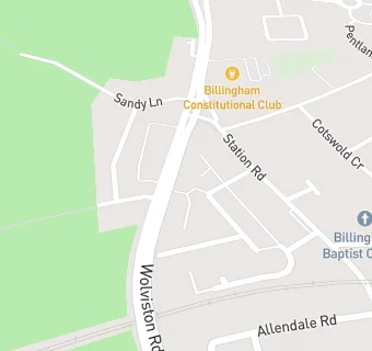 map for Billingham Constitutional Club