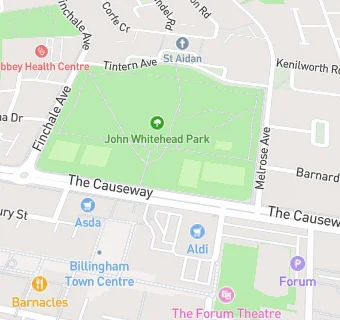 map for Billingham Town Council Community Kitchen c/o Cafe in the Park