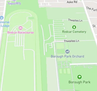 map for Redcar Borough Park Bowling Club