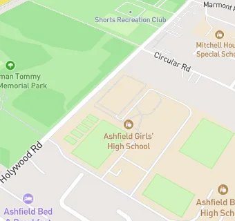 map for Ashfield Girls High School