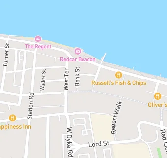 map for Redcar Masonic Club