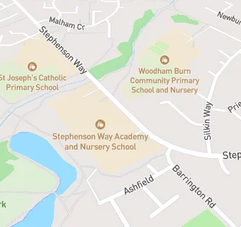 map for Stephenson Way Academy and Nursery School