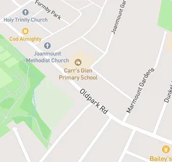 map for Carrs Glen Primary School