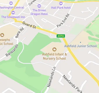 map for Ashfield Infant & Nursery School