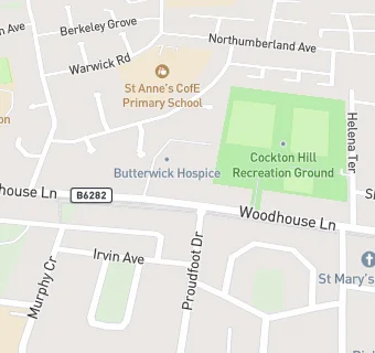 map for Butterwick Hospice Care