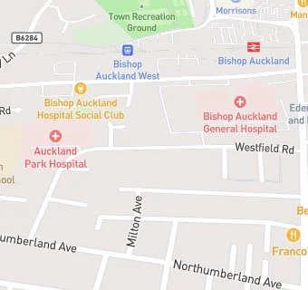 map for Bishop Auckland Baptist Church