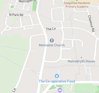 map for Sedgefield Methodist Church