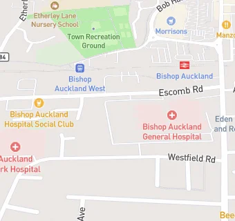 map for Bishop Auckland General Hospital