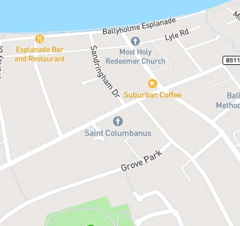 map for BALLYHOLME PARISH CHURCH - LUNCH CLUB