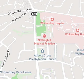 map for Whiteabbey Hospital