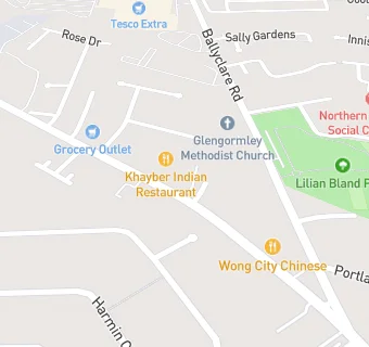 map for KFC Antrim Rd