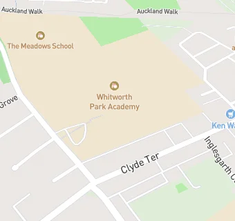 map for Whitworth Park School and Sixth Form College