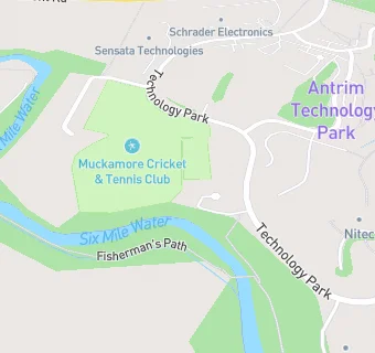 map for Muckamore Cricket & Lawn Tennis Club