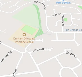 map for Durham Gilesgate Infant School