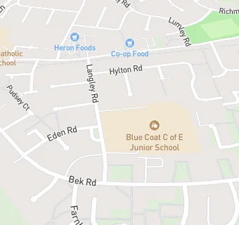 map for Blue Coat CofE (Aided) Junior School