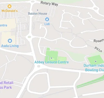 map for Durham Indoor Bowling Club