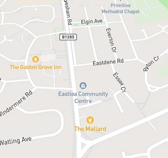 map for Eastlea Community Centre