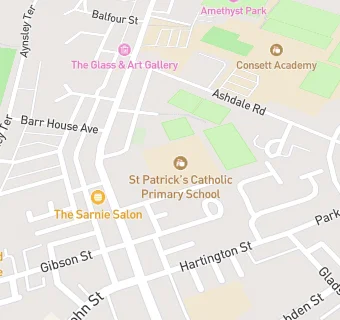 map for St Patrick's Roman Catholic Voluntary Aided Primary School, Consett