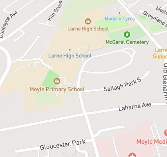 map for Moyle Primary After Schools