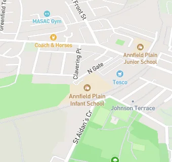 map for Annfield Plain Infant School