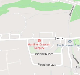 map for Gardiner Crescent Surgery - Pelton Fell