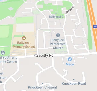 map for Ballykeel Pentecostal