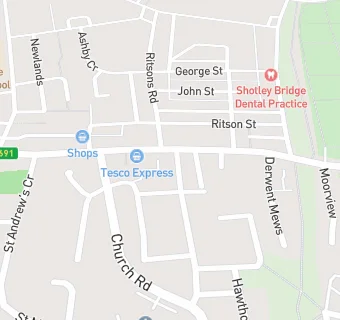 map for Derwent Street Dental Practice