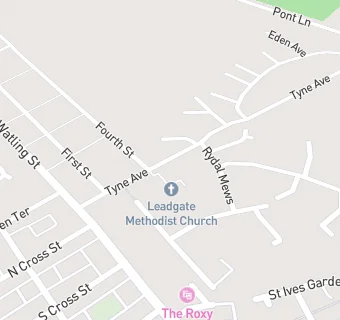 map for Leadgate Methodist Church