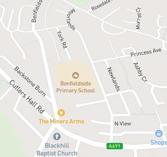 map for Benfieldside Primary School