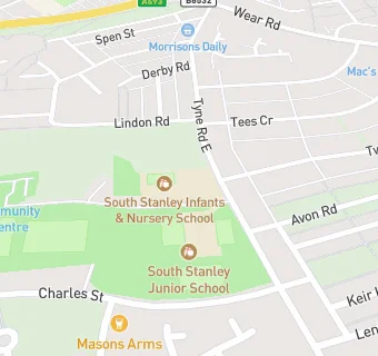 map for South Stanley Infants & Nursery School