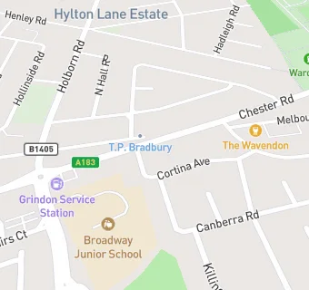 map for Grindon Service Station