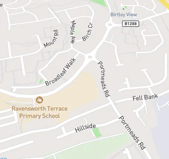 map for Ravensworth Terrace Primary School