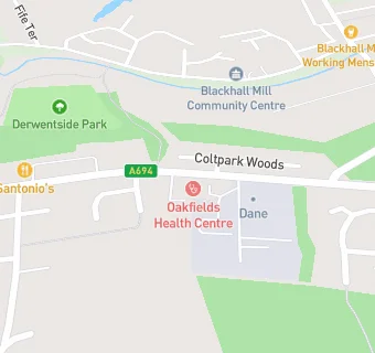 map for Oakfields Health Centre