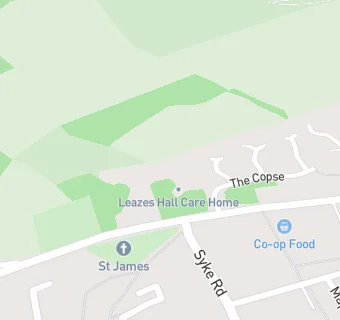 map for Leazes Hall Care Home