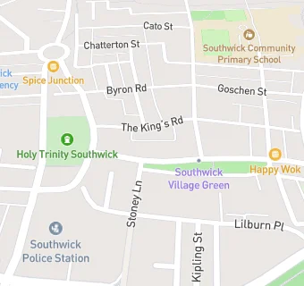 map for Mydentist, The Green, Southwick