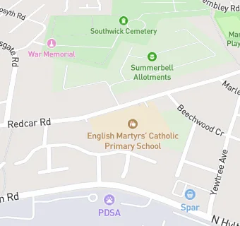 map for English Martyrs' Catholic Primary School, Sunderland