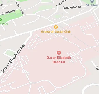 map for Queen Elizabeth Hospital