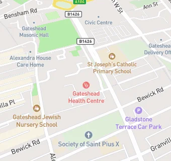 map for Central Gateshead Medical Group