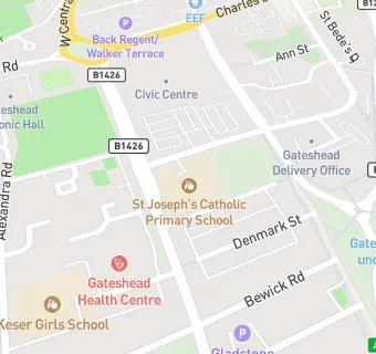 map for St Joseph's Roman Catholic Voluntary Aided Primary School, Gateshead