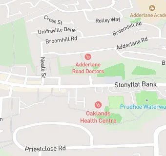 map for Oaklands Health Centre