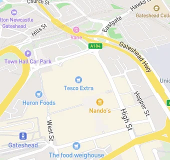 map for TSK Gateshead Yo Sushi