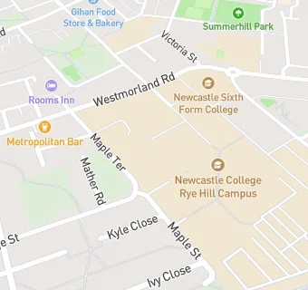 map for Newcastle College