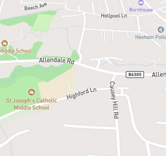 map for St Joseph's RC Voluntary Aided Middle School