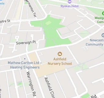 map for Ashfield Nursery School