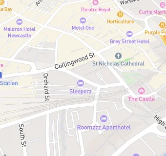 map for Sleeperz Hotel Newcastle